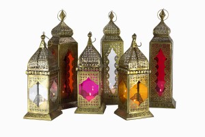 A selection of brass lanterns