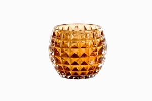 Swedish amber glass votive Ref 4