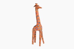 A printed fabric giraffe