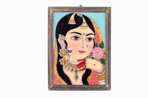 Indian glass painting of a bride