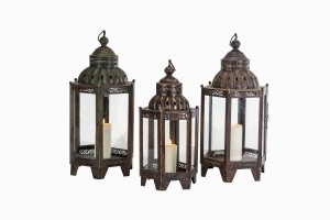 Large brass floor lanterns bronze
