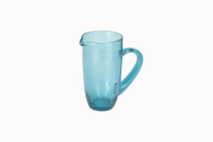 Bubble glass jug turquoise