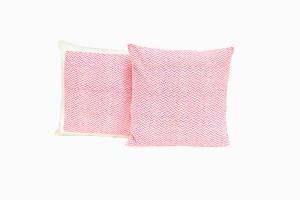 Pink zig zag cotton cushions