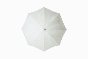 Peppermint and cream stripe Riviera parasol top view