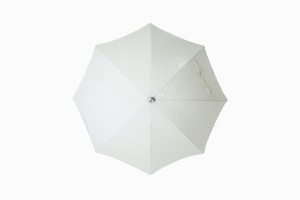 Peppermint and cream stripe Riviera parasol top view