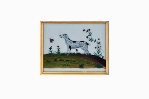 Indian glass painting of a dog (medium)