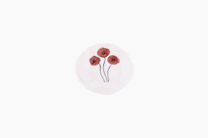 Tiny porcelain dish with red poppies