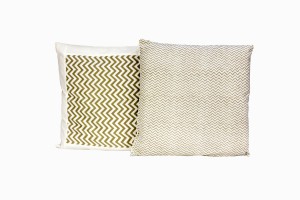 Taupe zig zag cushions