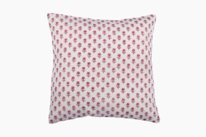 Geranium block print cushion 46cm