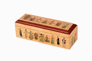 Hand painted wooden box Ref 1 diagonal view