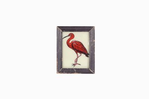 Indian glass painting of a flamingo (very small)