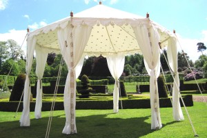 4m Pavilion with cream gold star lining