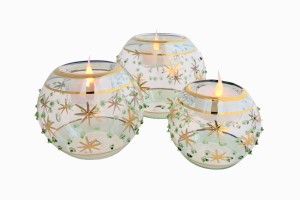 Egyptian glass candleholders green PG