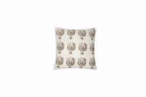 Taupe climbing flower cushion 30cm x 30cm