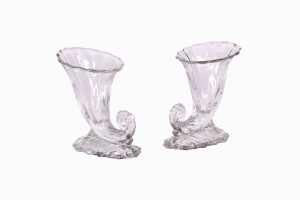 Pair of 1940s American cornucopia vases