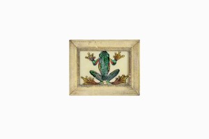 Indian glass painting of a frog (very small)