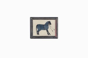 Indian glass painting of a horse (very small)