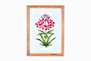 Indian glass painting of a pink flower (large)