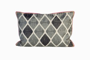 Diamond pattern cushion grey