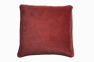 Square velvet cushion Rust red