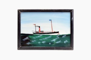 Indian glass painting of a boat (large)