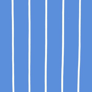 Cornflower blue and cream stripe wall