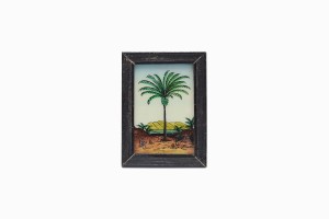 Indian glass painting of an artist and a palm tree (small)