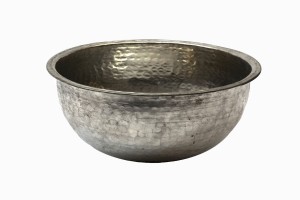 Large hand beaten metal bowl