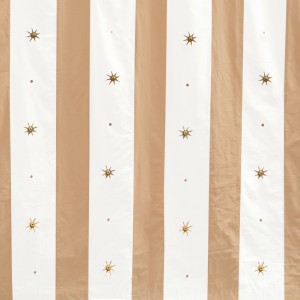 Mushroom and cream banded wall with gold stars