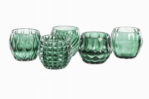 Swedish glass VOTIVES GREEN
