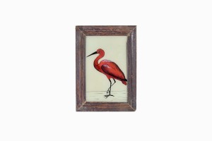 Indian glass painting of a flamingo (small)