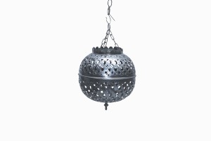 Small silver filigree globe lantern