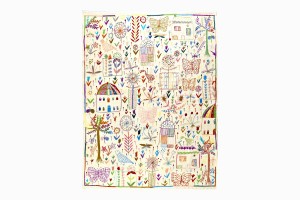 Village scene rug R144