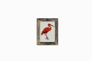Indian glass painting of a flamingo (very small)(2)
