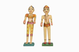 Wooden Indian figurines yellow