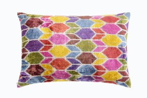 Silk velvet Ikat cushion Ref 222