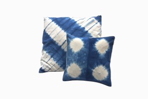 Blue tie and dye cushions