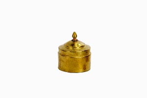 Hand beaten small pot with lid from Nepal