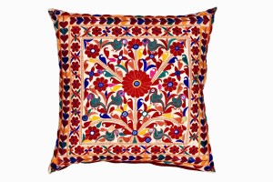 Embroidered Indian throw floor cushion