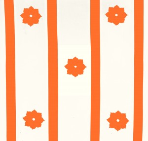 Orange Mughal flower stripe