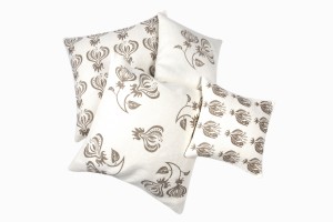 Taupe climbing flower cushions