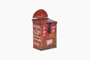 Indain painted metal money box Ref 5 