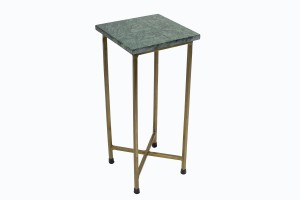 Brass coloured metal and marble side table
