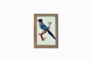 Indian glass painting of a blue bird (small)