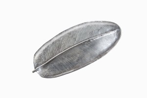 Silver metal leaf tray small