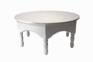 Safi white wood round table