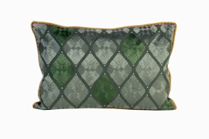 Diamond pattern cushion green