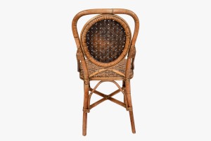 Sixties rattan chair back view