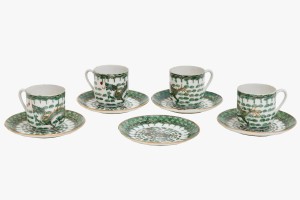 Dragon design cups and saucers
