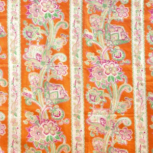 Provencal orange pink flower drape